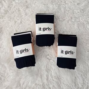 The It Girls Footed Tights. 3 packs bundle. Three pairs per pack. Colors: Black,
